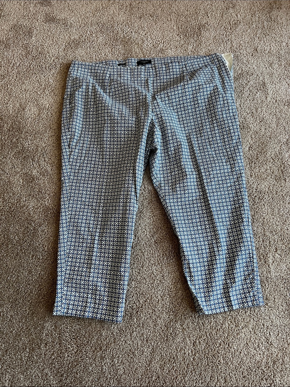 Talbots Blue & White Cropped Patterned Women’s Pants